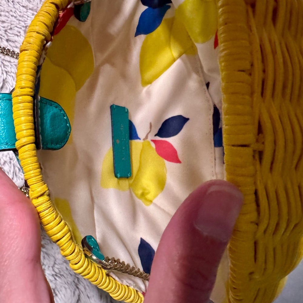 Kate Spade Lemon Yellow Woven Mini Bag - Picture 6 of 9